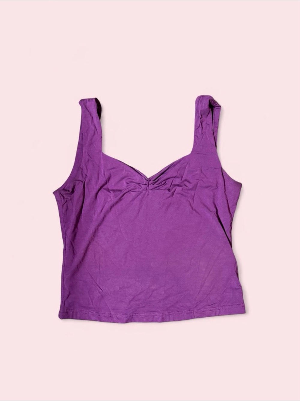 purple basic ruched tank